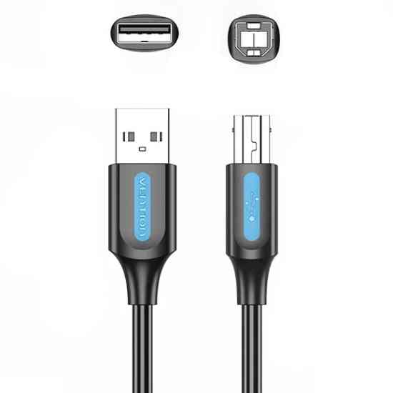Кабель USB 2.0 AM-BM, 1.0 м, 480Mbps Printer PVC чорний Vention Вінниця