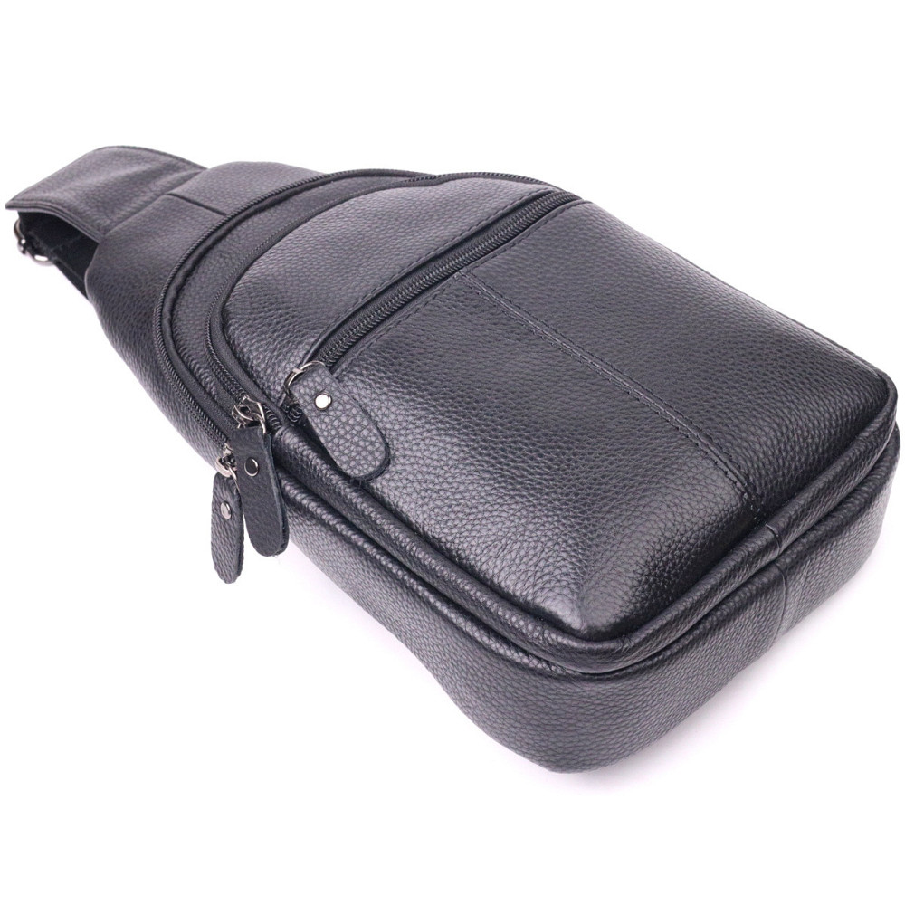 Современная мужская сумка через плечо из натуральной кожи 21307 Vintage Черная Киев - изображение 6