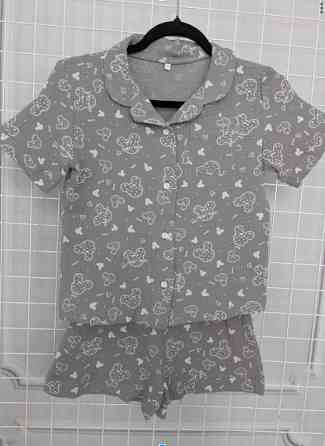 Дитяча піжама з мусліна шорти із сорочкою Сірий Мікі Маус 110-116 Харків