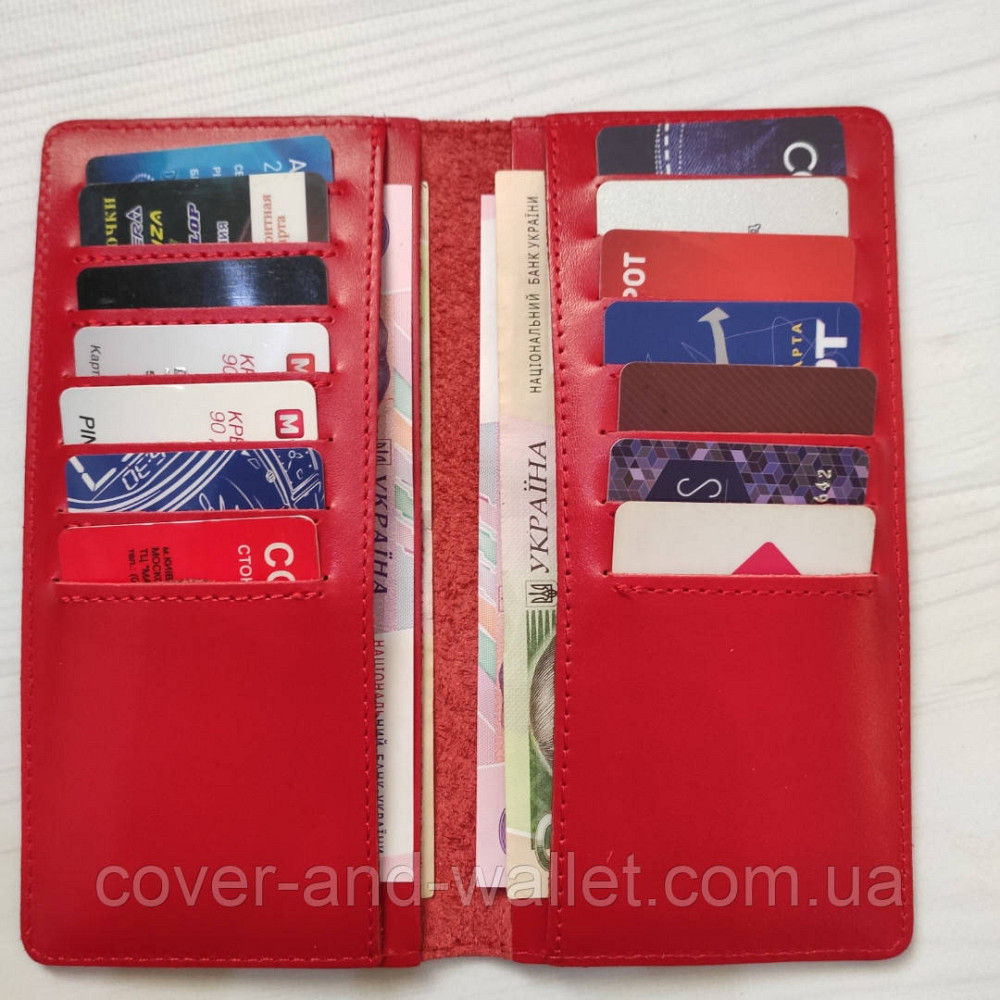 Тонкий жіночий купюрник червоного кольору ручної роботи ST Leather Київ - фото 9