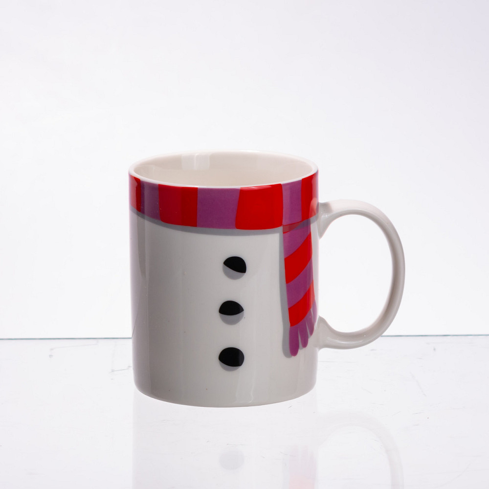 Yiwu Набір порцелянова чашка з піалою Snowman 350 (мл) чашка на подарунок новорічна для чаю та Коломыя - изображение 5