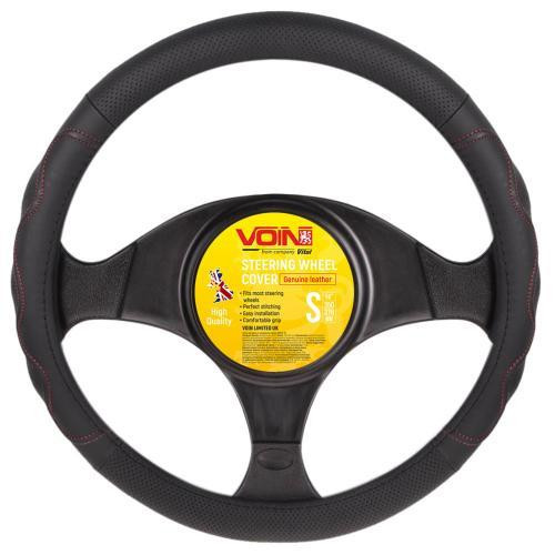 Чохол на кермо VLOD-L283 чорний-червоний S, перфорована шкіра, без упаковки Харків - фото 1