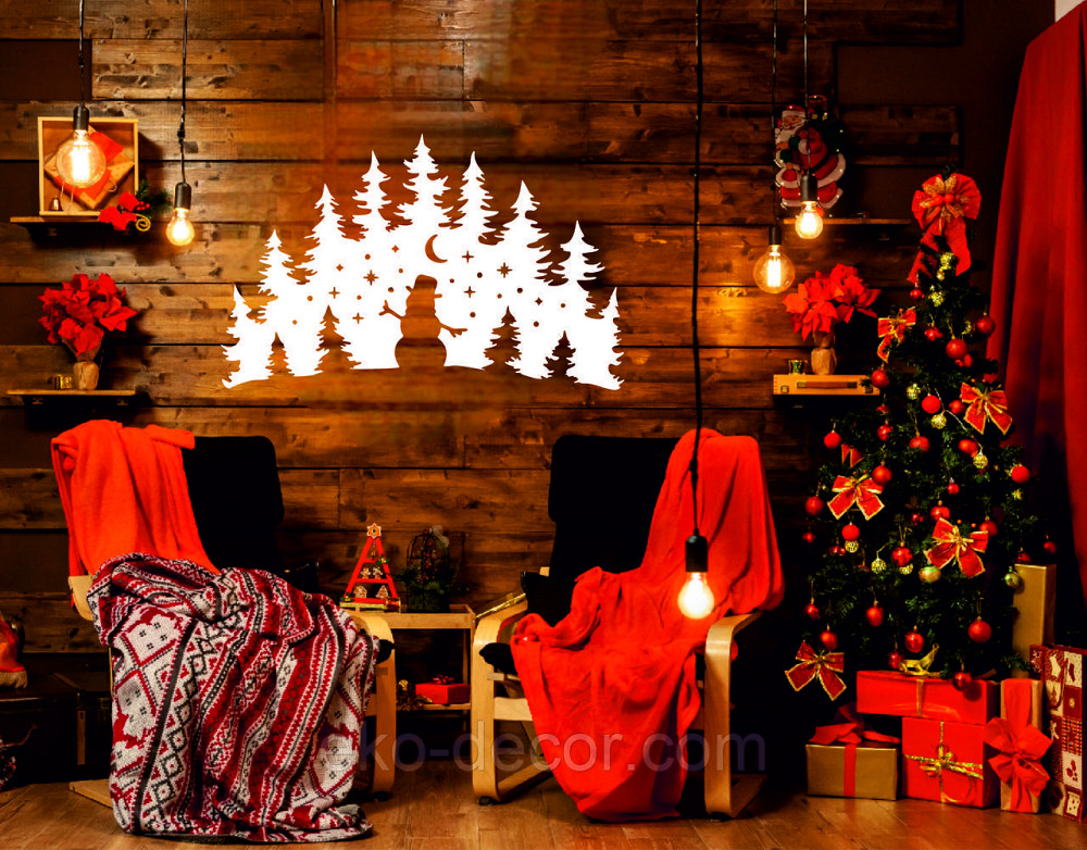 Декоративное настенное Панно «Новый год», Декор на стену 90*57 см, Белый Киев - изображение 3