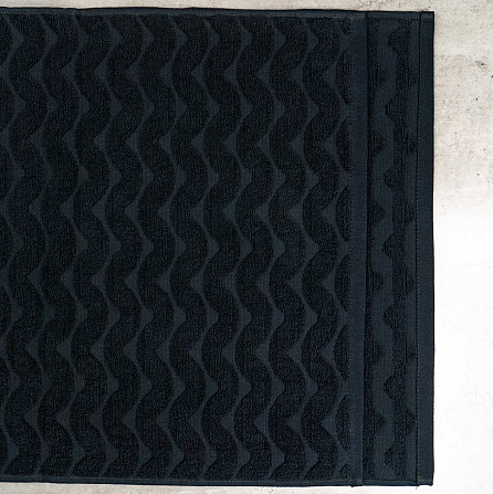 Махровий банний рушник Жакардовий Хвиля GM Textile 70х140см 500г/м2 (Чорний) Суми - фото 4
