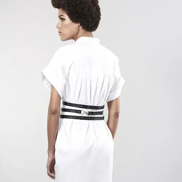 Портупея-пояс Bijoux Indiscrets MAZE - Wide Belt and Restraints Black, екошкіра Львів - фото 8