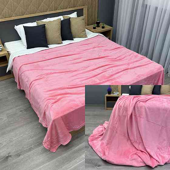 Плед класичний 200х220 см (+-5см) Рожевий (87-048) Київ