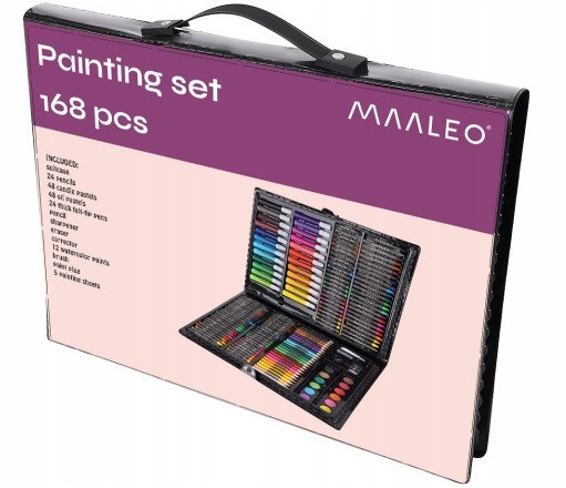 Набір для малювання 168 елементів у валізі олівці та фломастери Maaleo (9176) Нововолинськ - фото 6