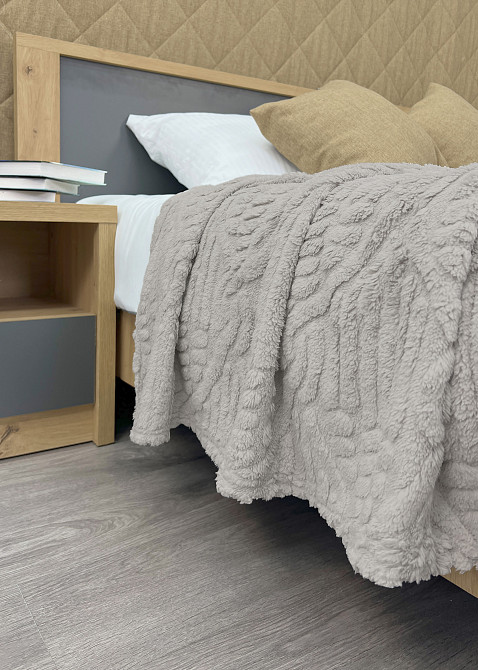 Плед 200х230 см (+-10см) "Косичка" колір сірий (87-341) Київ - фото 5