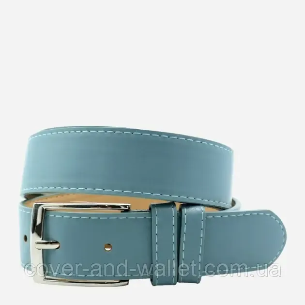 Бірюзовий шкіряний жіночий ремінь середнього розміру 25 мм PS Leather Київ - фото 1