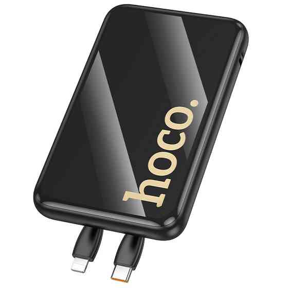 Павербанк 10000 mAh HOCO Q37 Graceful 22.5W+PD20W быстрая зарядка 2 кабеля черный power bank повербанк Одесса