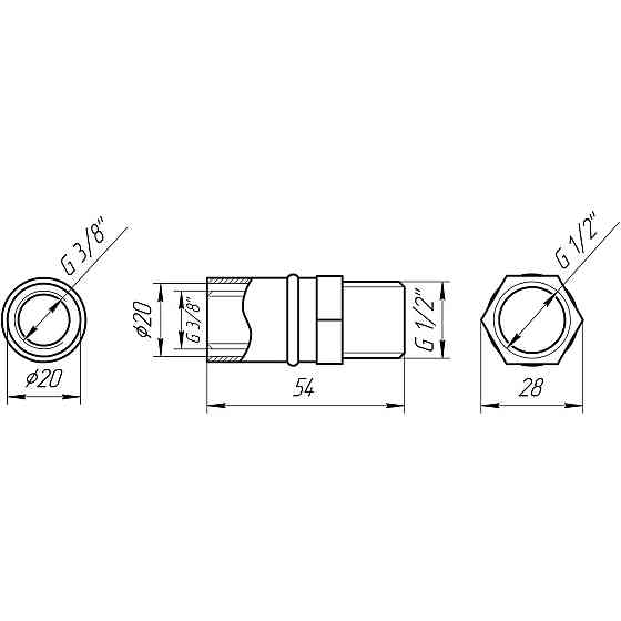 Муфта із зовнішньою різьбою прес APE ITALY AP 101 1/2″х20 (000001712) Київ