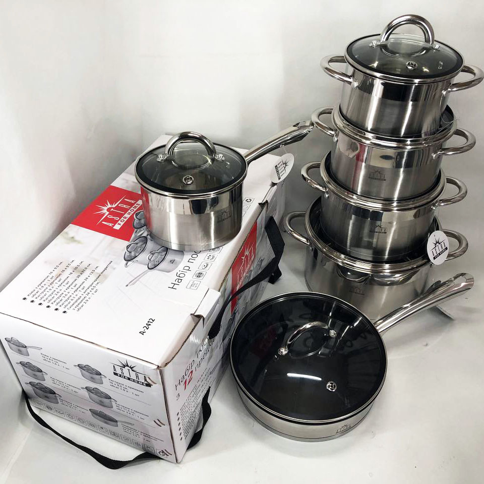 Набор кастрюль с жаростойкой крышкой 12, Фирменные наборы кастрюль Хороший набор  VZ-34 Львов - изображение 15