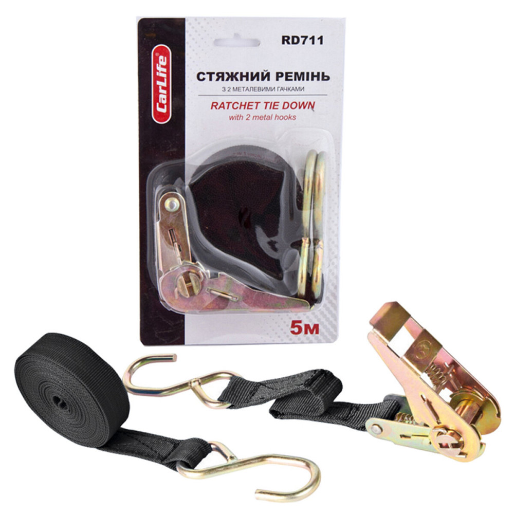 Стяжний ремінь з замком CarLife 1т, 5м Київ - фото 1