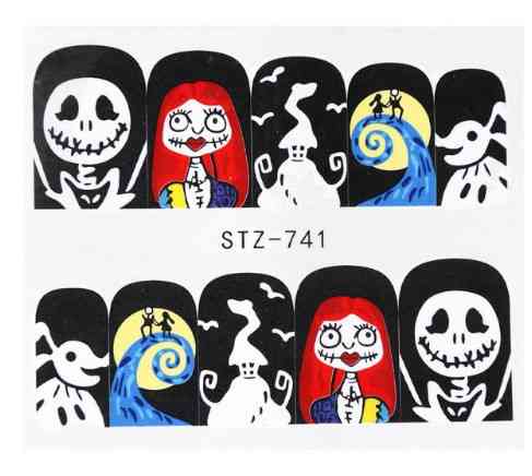 Наклейки для нігтів Halloween 5 на 6 см різнобарвний Київ