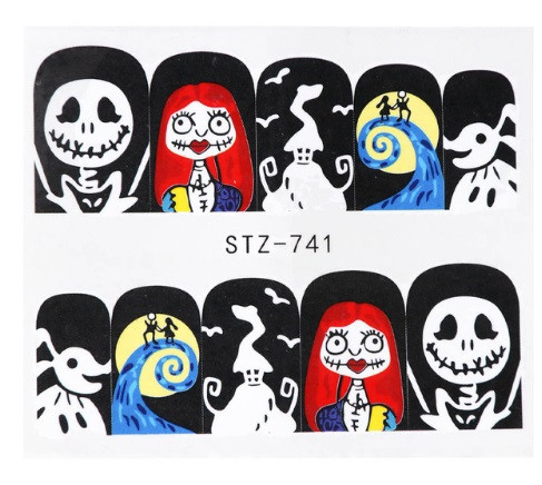 Наклейки для нігтів Halloween 5 на 6 см різнобарвний Київ - фото 1