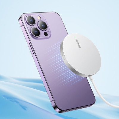 Зарядний пристрій Baseus Simple Mini3 Magnetic Wireless Charger 15W Silver (CCJJ040012) Вінниця - фото 3