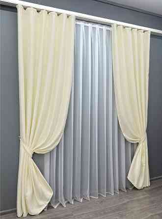 Комплект готових штор VR-Textil Софт № 729ш Молочний 150х270 см 2 шт (30-697) Київ