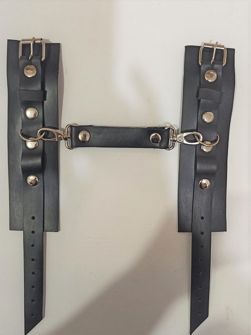 Премиум наручники из натуральной кожи Soft Skin BDSM Desire черный Sex Aura Киев - изображение 1