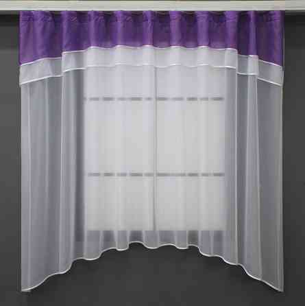 Кухонная гардина VR-Textil № 036к арка белый с фиолетовым 280х170 см (52-0853) Киев