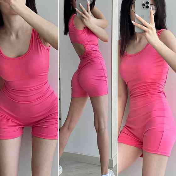 Жіночий комбінезон із відкритою спиною щільний мікродайвінг Рожевий Одеса