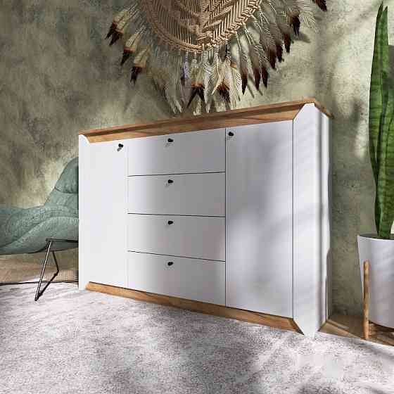 Комод в спальню Эверест Нордик-1400 140х38х95 см Белый + Дуб крафт золотой (DTM-5531) Днепр