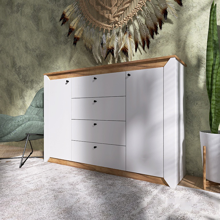 Комод в спальню Эверест Нордик-1400 140х38х95 см Белый + Дуб крафт золотой (DTM-5531) Днепр - изображение 4