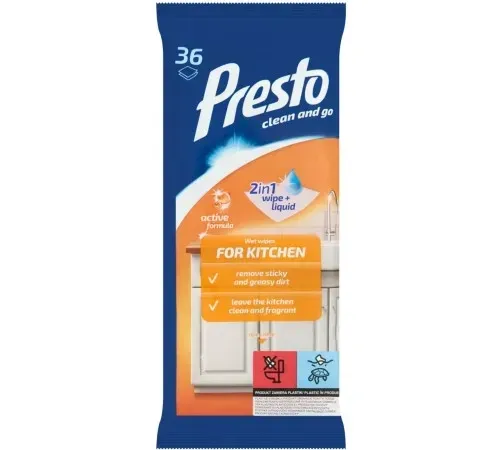Влажные салфетки Presto для кухни 36 шт Львов - изображение 1