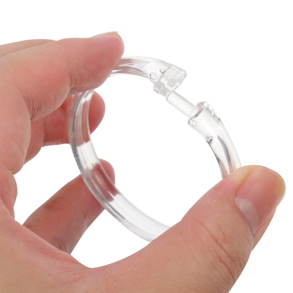 Прозрачные кольца для крепление душевой шторки к карнизу Bathlux, пластиковые, 12 штук в упаковке Каменец-Подольский - изображение 6