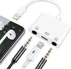 Аудіо-адаптер 3в 1 Lightning - 2 * Jack 3.5 + Lightning Луцк