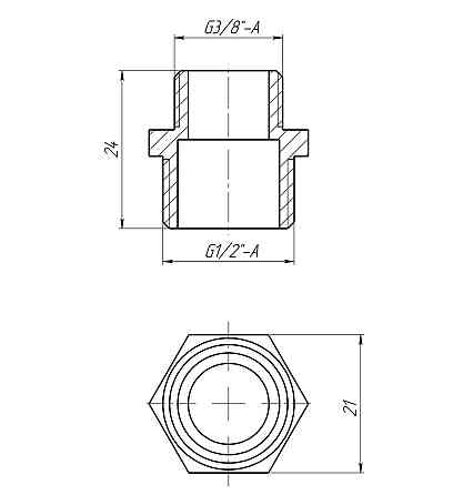 Ніпель редукційний 1/2″х3/8″ЗЗ латунний LN322S OPTIMUM (000030973) Київ
