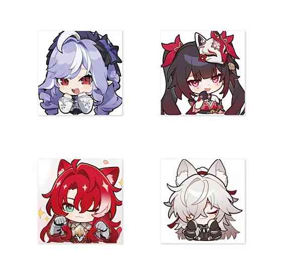 Наклейки Honkai: Star Rail у рулоні 500 шт, 14 дизайнів, чібі-персонажі, самоклейні Київ