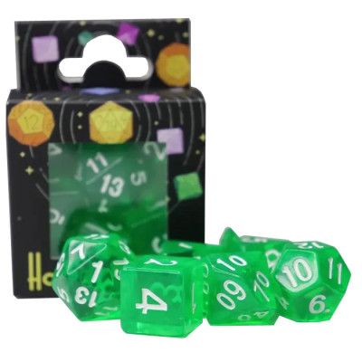 Набор кубиков для настольных игр Games 7 Days Transparent 7 Dice Set - Green (g7dtran05) Винница - изображение 4