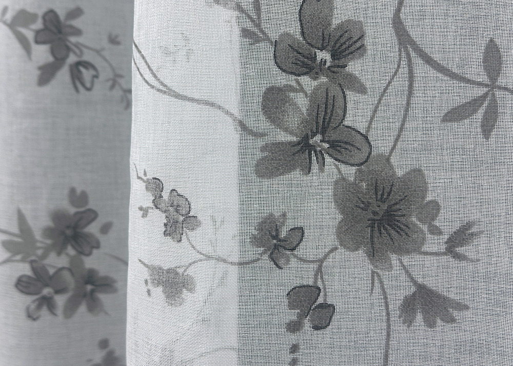 Тюль VR-Textil 1535т Flora Батист Білий з сірим 300х270 см (42-0443) Київ - фото 5