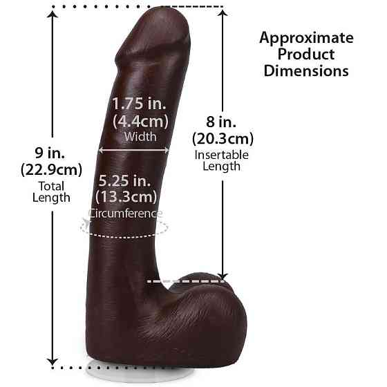 Фалоімітатор Doc Johnson The Realistic Cock ULTRASKYN - 9 Inch with Balls Chocolate Sex Aura Київ