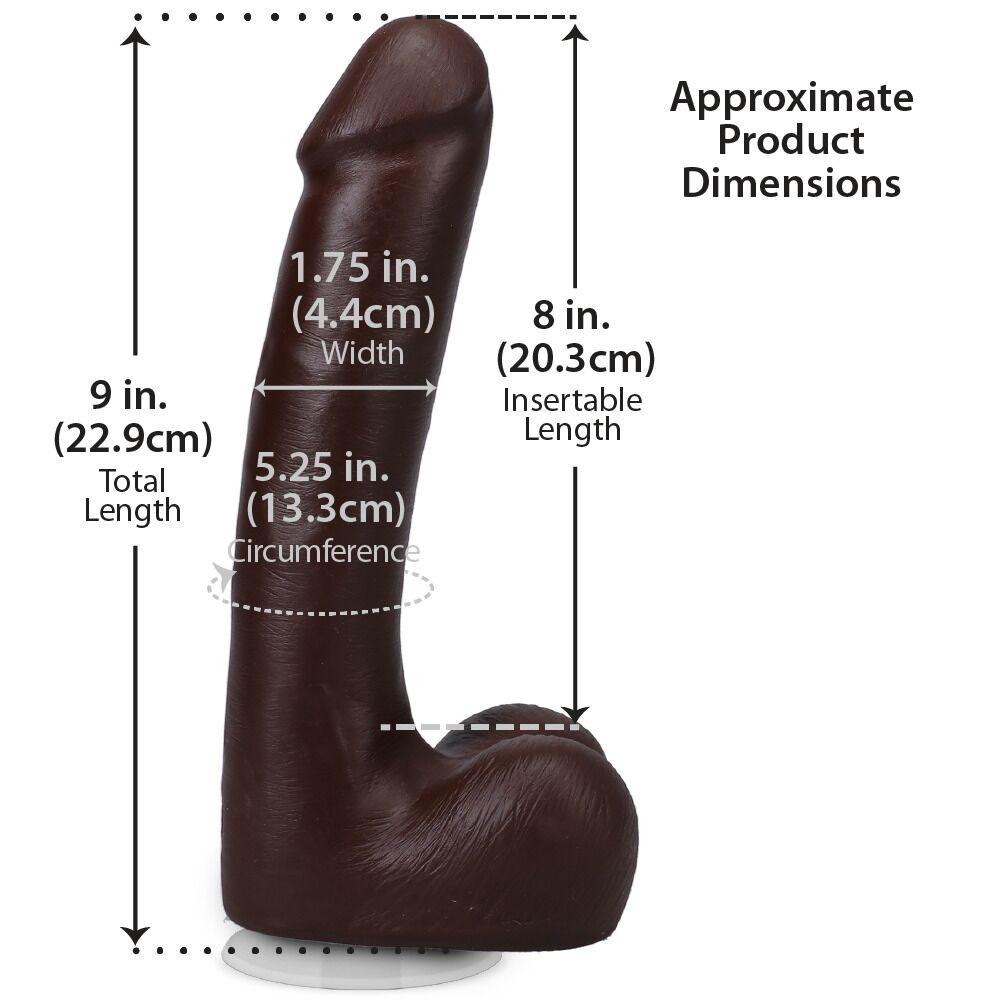 Фалоімітатор Doc Johnson The Realistic Cock ULTRASKYN - 9 Inch with Balls Chocolate Sex Aura Київ - фото 5