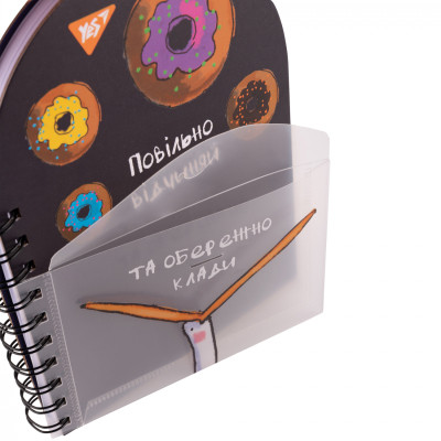 Блокнот Yes В6+ двойная спираль с пластиковым карманом Гусь точка (151848) Винница - изображение 4