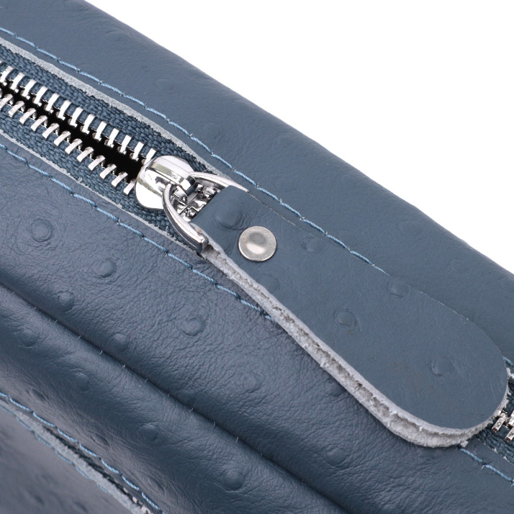 Интересная сумка для женщин из фактурной натуральной кожи Vintage 22661 Синяя Киев - изображение 7