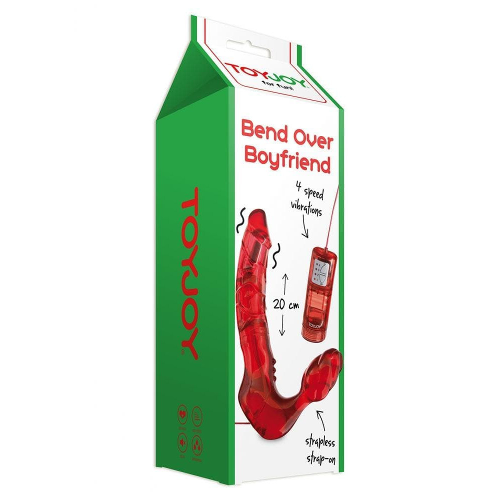 Безремневой страпон с вибрацией Bend Over Toy Joy, красный Sex Aura Киев - изображение 2