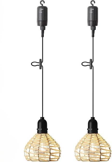 Подвесные лампы на батарейках 2 шт, портативный светильник с пультом, для улицы дома регулируемая высота, бохо Киев - изображение 1