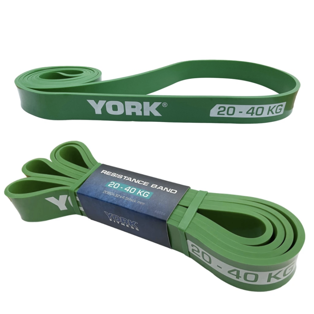 Резинка для фітнесу York 20-40кг - 2080x32x4,5 мм, зелений Київ - фото 6