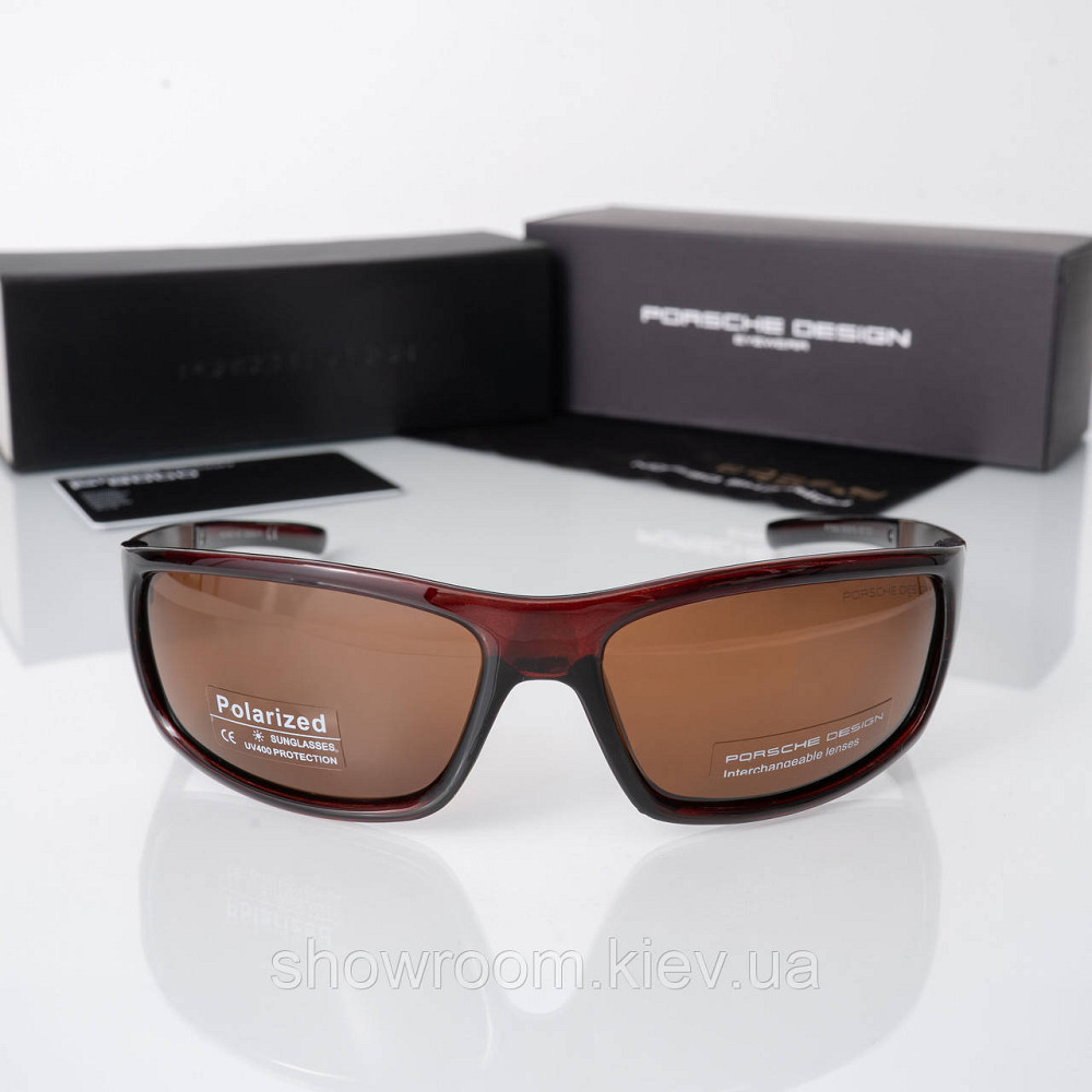 Мужские солцезащитные коричневые очки Porsche Design (0375) Киев - изображение 3