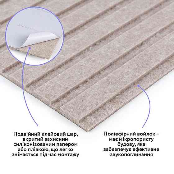 Звукоізоляційна темно-бежева панель Київ