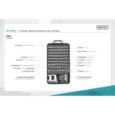 Набір інструментів Digitus Precision Screwdriver Set 115 (DA-70361) Вінниця