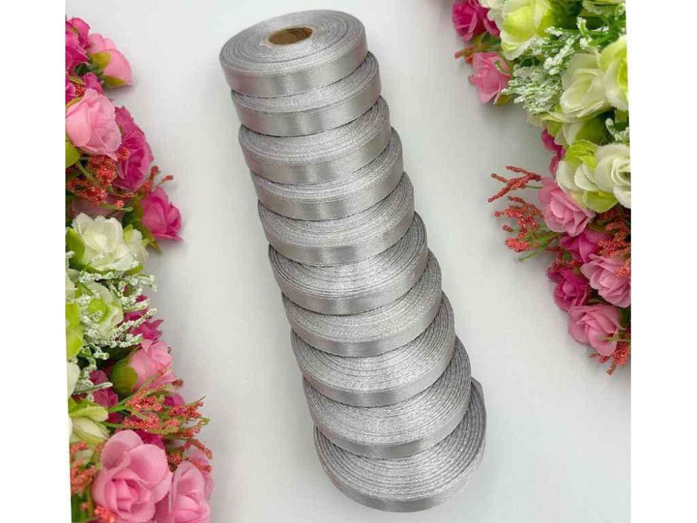 Лента атласная 1см * 23м серый арт.АБ-222 ТМ КИТАЙ Киев - изображение 1