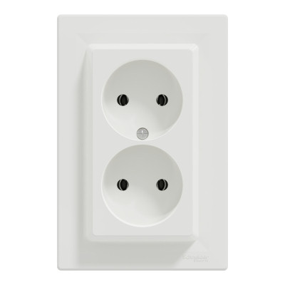 Розетка Schneider Electric ASFORA без заземлення подвійна біла (EPH9700121) Вінниця - фото 1