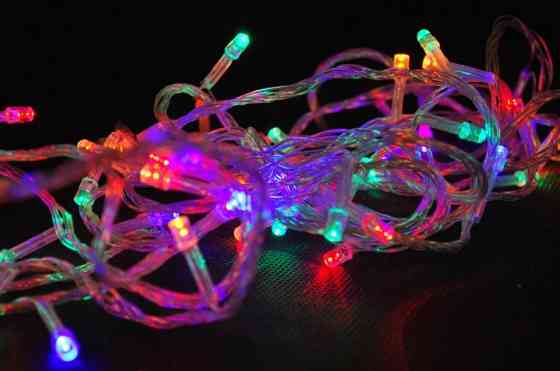 Гирлянда внешняя прямая 200 led RGB color (белый провод) 5мм 20м Винница