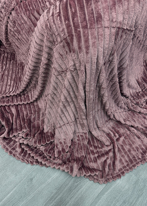 Плед-покривало смужка Шарпей 200х225 см (+-10см) Темно-пудровий (87-152) Київ - фото 7