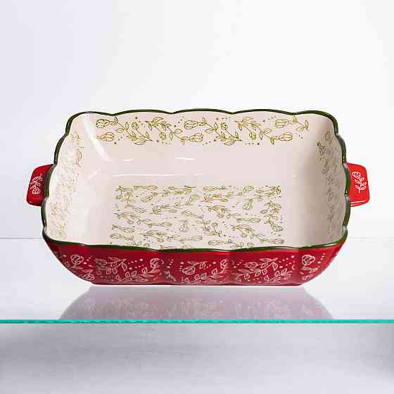 Форма для запікання Vintage 34×30×7 (см) квадратна форма для випікання в духовці з ручками Червона HM04-16 Київ