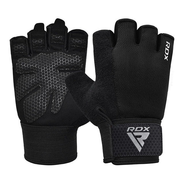 Рукавички для фітнесу RDX W1 Half Black Plus S Каменское - изображение 1