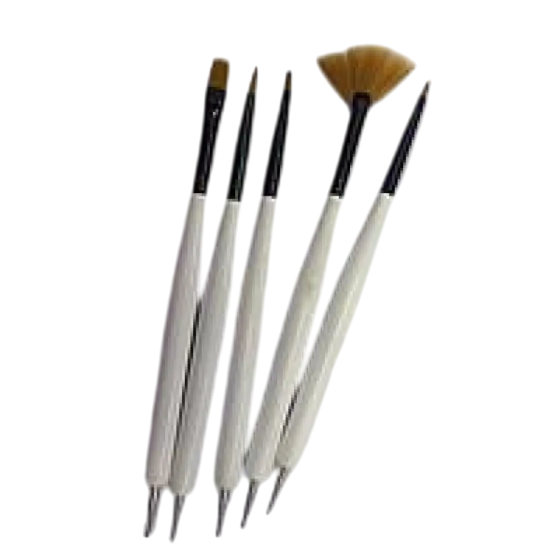 Набір пензликів для розпису нігтів 2 в 1 (ПЕНЗЛИК+ДОТС) 5 штук в наборі Київ